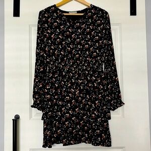 Paper crane black floral dress